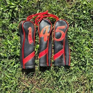 Vintage Leather Golf Club Head Covers - #1, #4 & #5